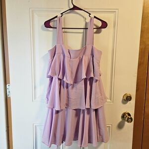 NWOT Pink Lily Women's Lavender Ruffle Dress